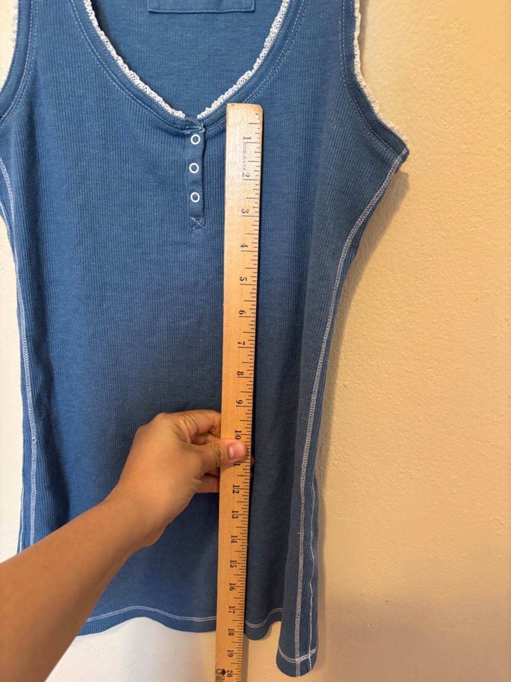 Make + Model Indigo Ribbed Tank with Contrast Trim - Picture 2 of 3